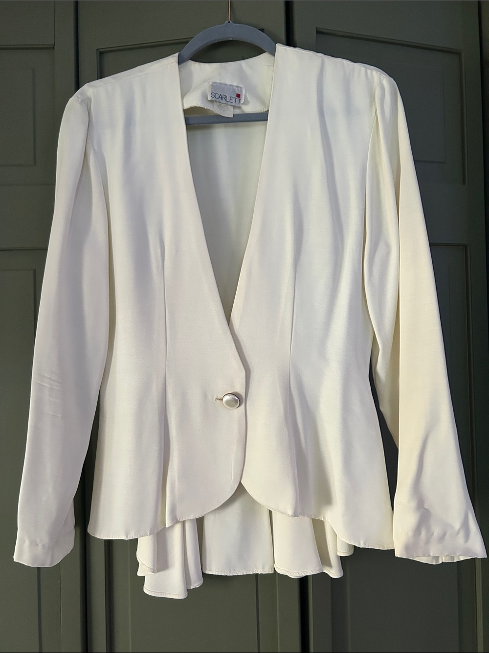 Scarlett Ivory Single-Button Peplum Blazer